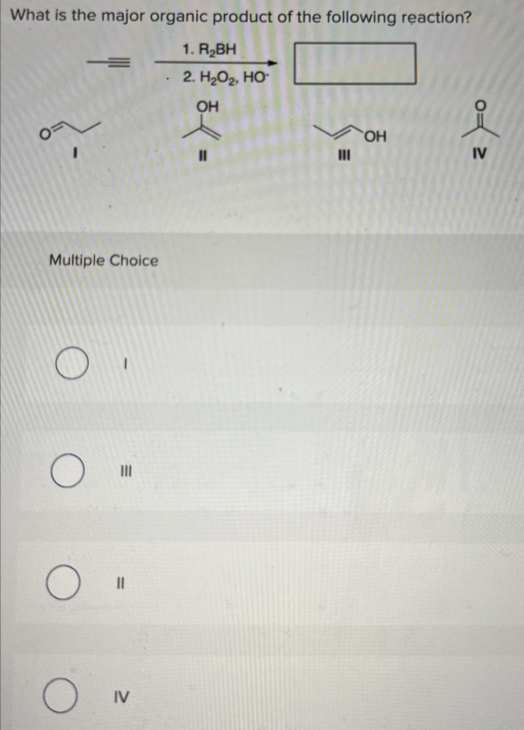Solved What is the major organic product of the following | Chegg.com