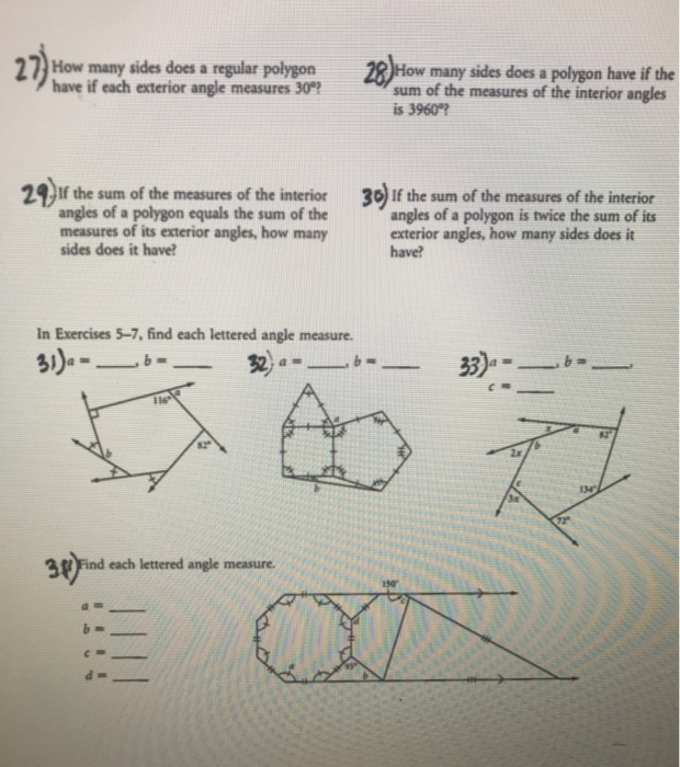 Solved How Many Sides Does A Regular Polygon Have If Each