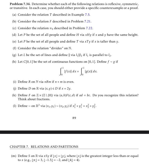 Solved Problem 7.34. Determine whether each of the following | Chegg.com