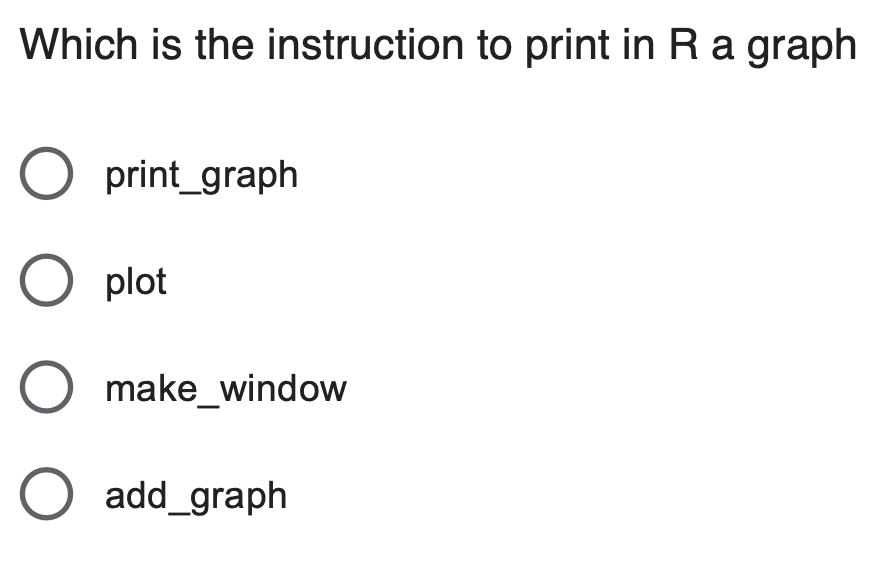 Solved Which is the instruction to print in R ﻿a