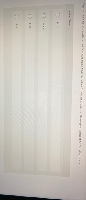 Solved Suppose that a pure monopolist can sell 20 units of | Chegg.com