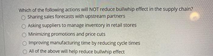 Solved Which of the following actions will NOT reduce | Chegg.com