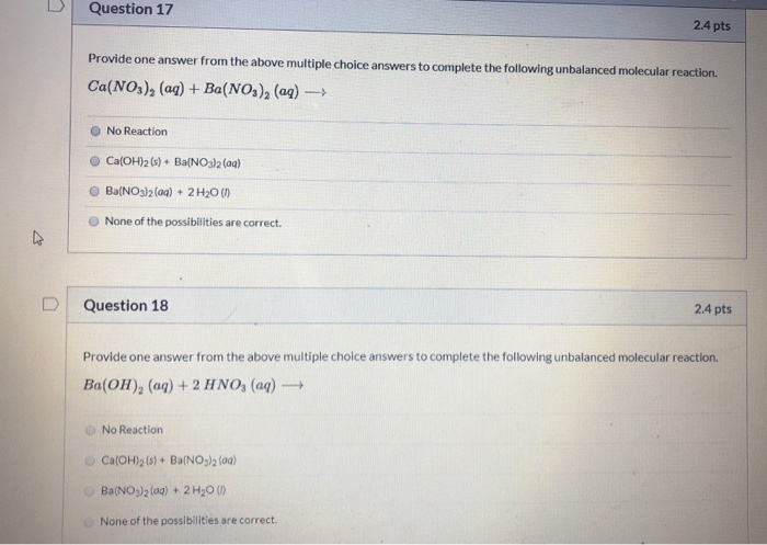 Solved Question 17 2.4 pts Provide one answer from the above | Chegg.com