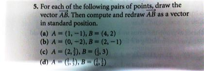 Solved For each of the following pairs of points, draw the | Chegg.com