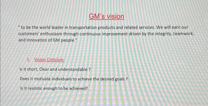 Learn More About GM's Vision