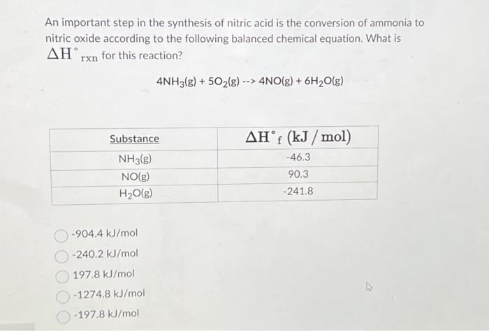 Solved What equation that has a ΔHrxn that is not equal to | Chegg.com