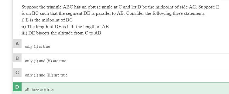 Solved Suppose the triangle ABC has an obtuse angle at C and