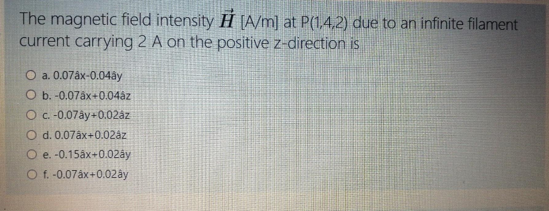 Solved The Magnetic Field Intensity H A Ml Lat 14 2 Due Chegg Com