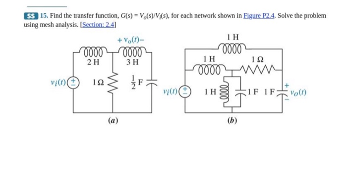 Ss 15 Find The Transfer Function G S V S V Chegg Com