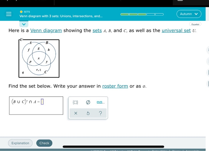Solved SETS III Autumn V Venn diagram with 3 sets: Unions, | Chegg.com