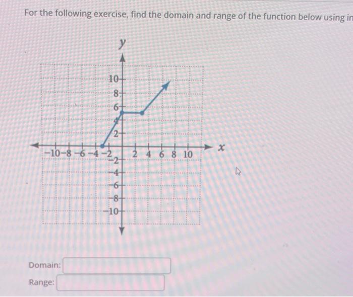 Solved For the following exercise, find the domain and range | Chegg.com