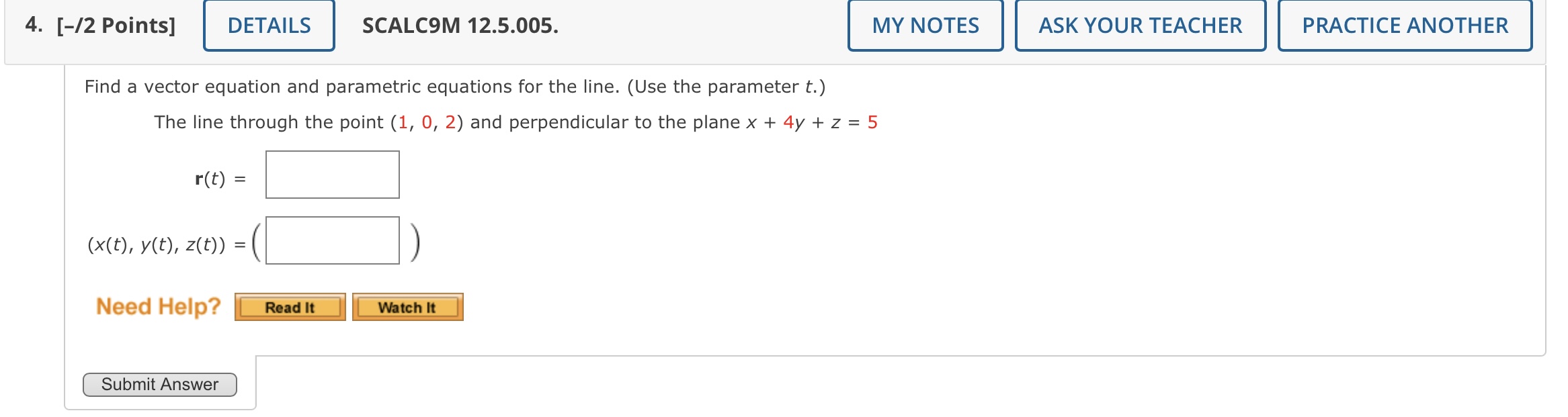 Solved Find a vector equation and parametric equations for | Chegg.com