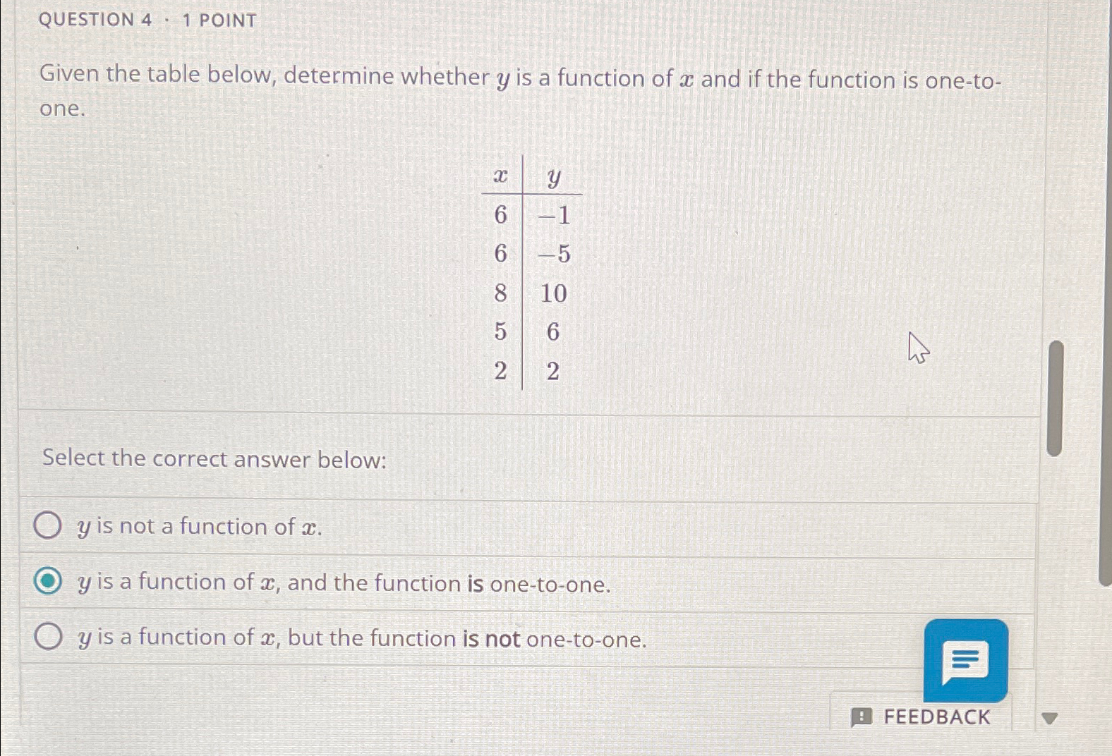 Solved Given the table below, determine whether y ﻿is a | Chegg.com