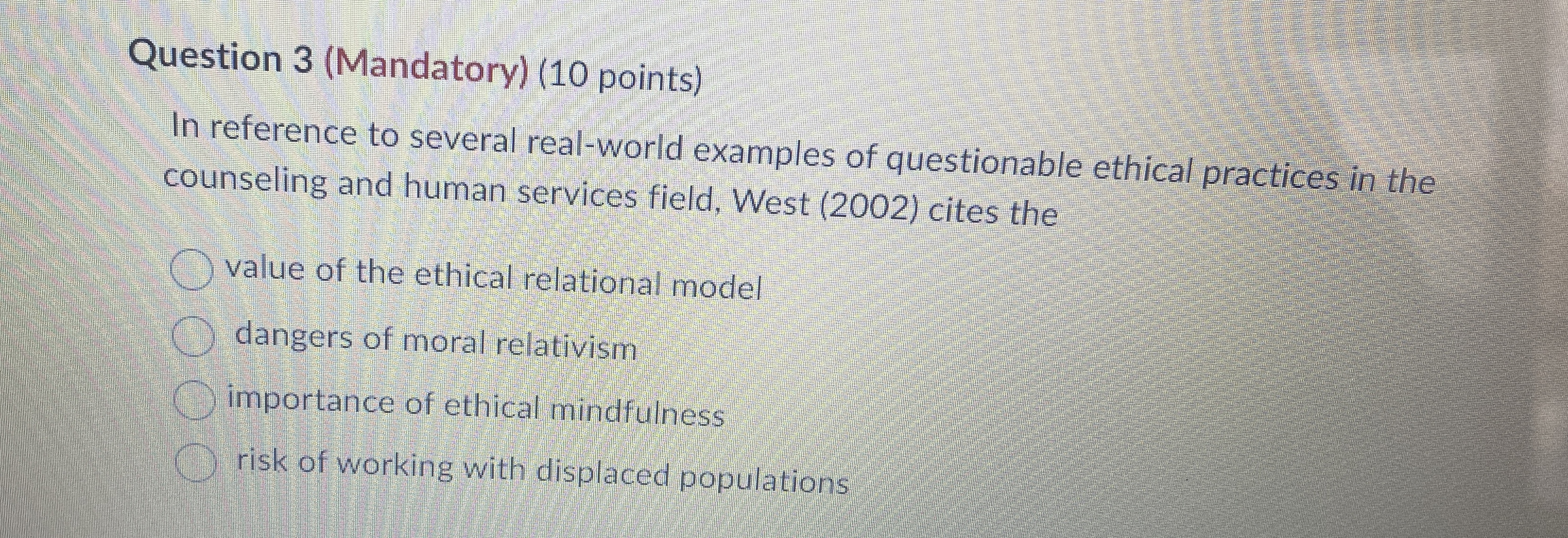 Solved Question 3 (Mandatory) (10 ﻿points)In reference to | Chegg.com