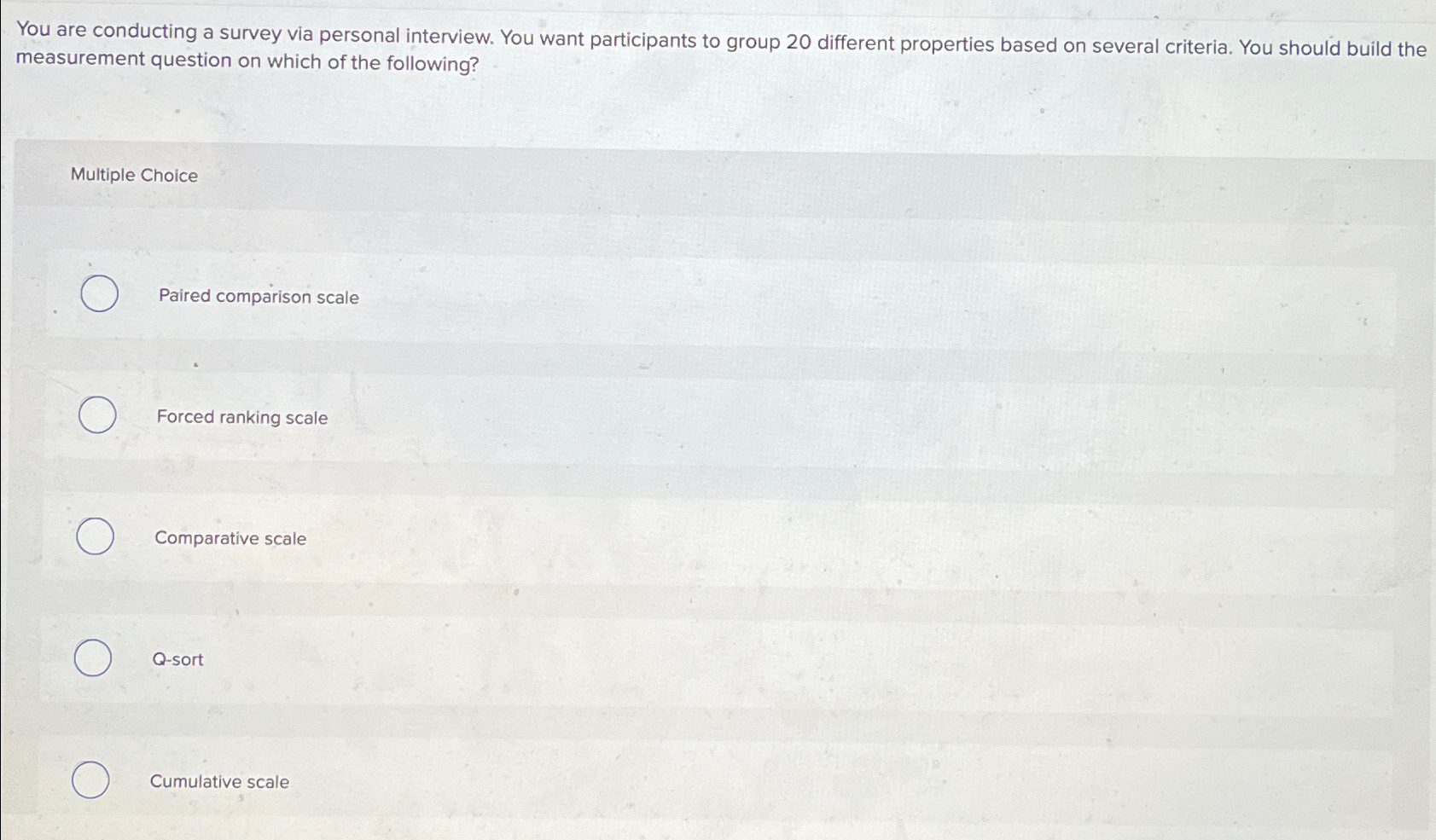 Solved You are conducting a survey via personal interview. | Chegg.com