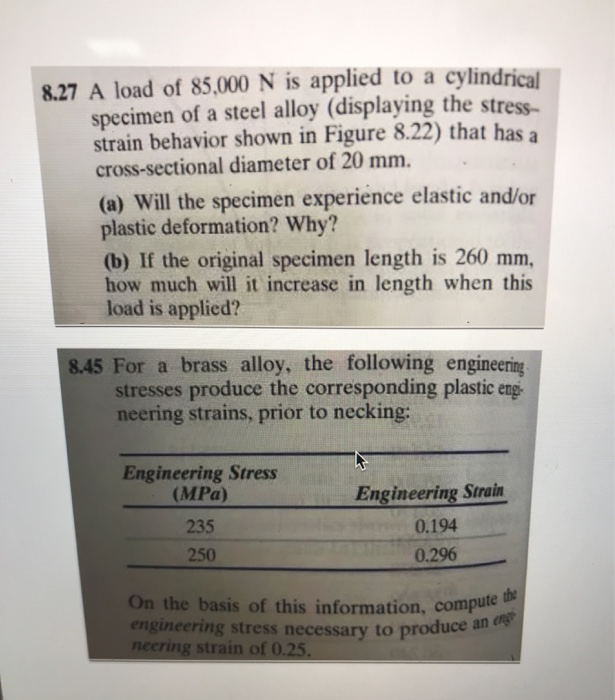 Solved 500 Figure 8.22 Tensile stress-strain behavior for a | Chegg.com