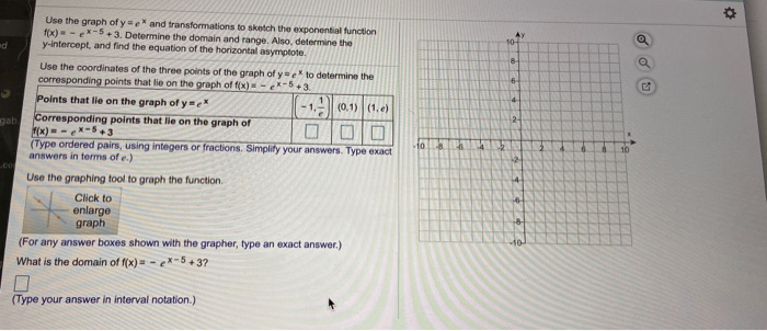 Use The Graph Of Y E And Transformations To Sketch Chegg Com