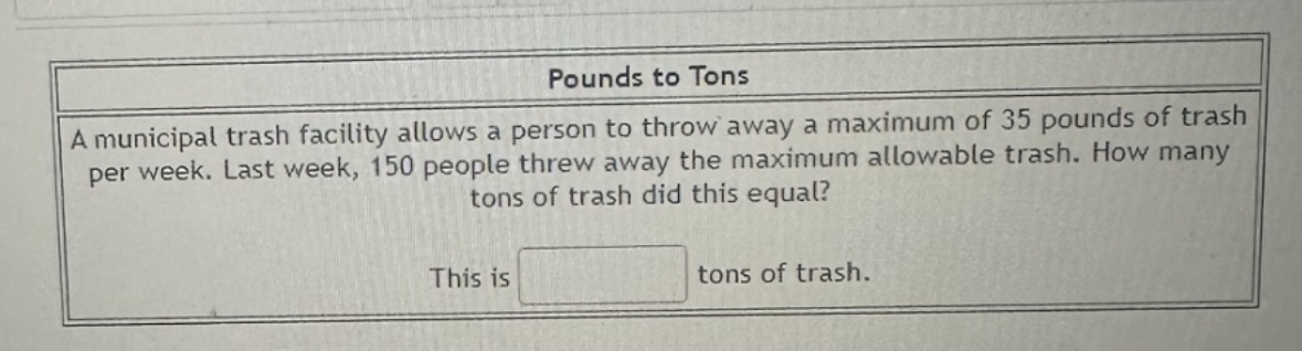 Pounds hotsell equal tons