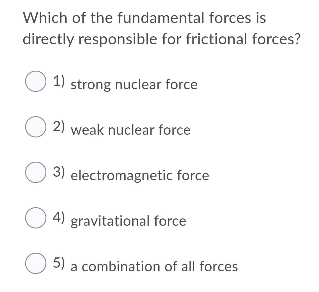 Solved Which of the fundamental forces is directly | Chegg.com