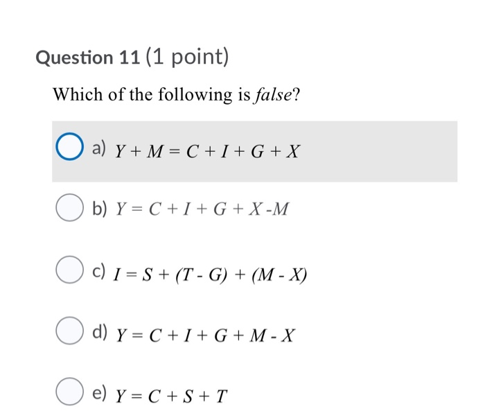 Solved Question 7 (1 point) Choose the statement that is | Chegg.com