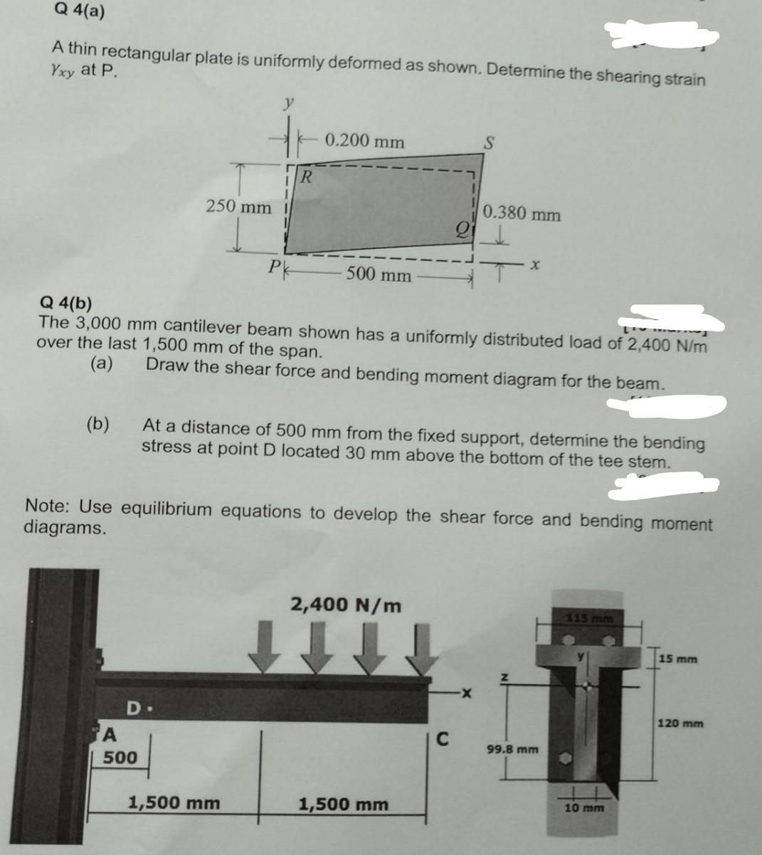 Solved A Thin Rectangular Plate Is Uniformly Deformed As | Chegg.com