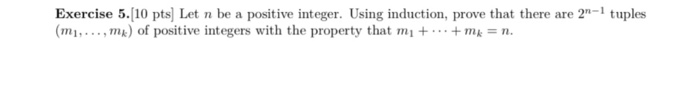 Solved Exercise 5.[10 pts) Let n be a positive integer. | Chegg.com
