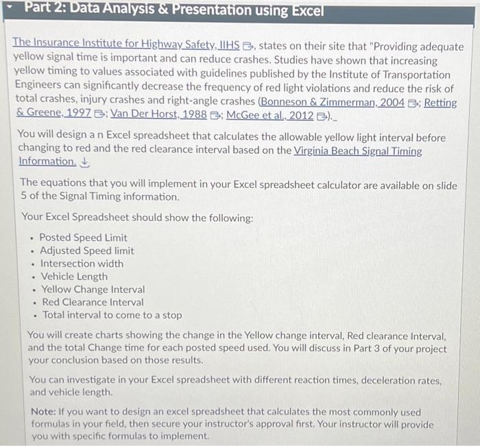 Solved Signal timing calculations at Virginia Beach