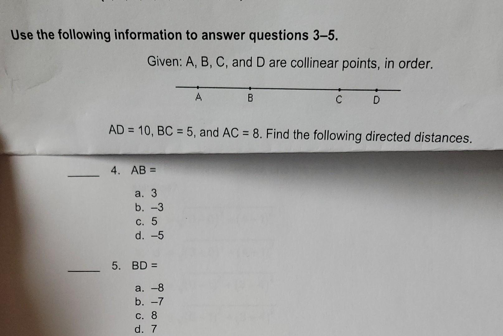 Solved Use The Following Information To Answer Questions | Chegg.com