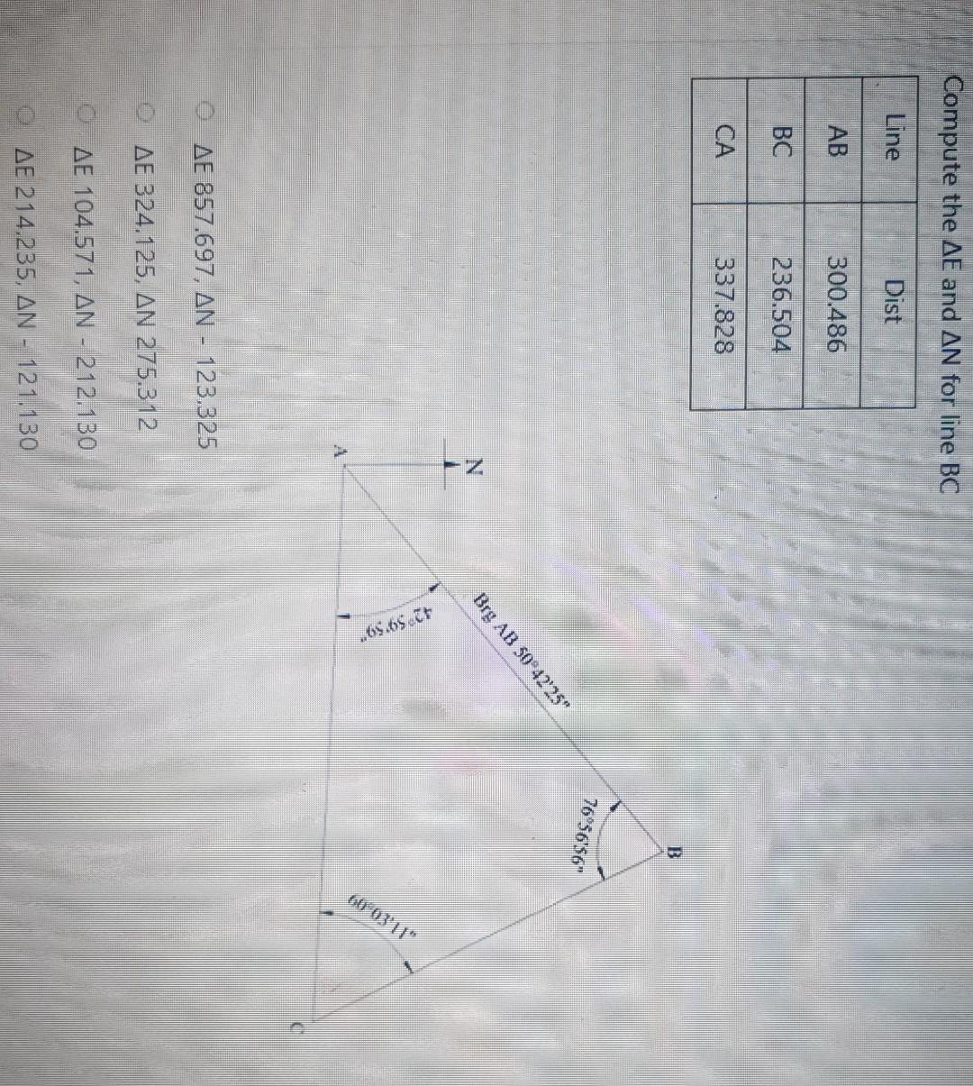 Solved Compute the AE and AN for line BC Line Dist AB | Chegg.com