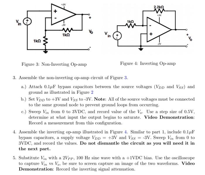 Solved Figure 3: Non-Inverting Op-amp Figure 4: Inverting | Chegg.com