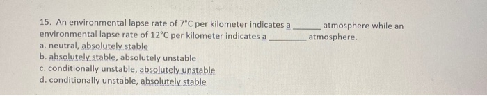 Solved atmosphere while an atmosphere. 15. An environmental | Chegg.com