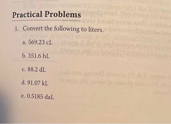 Solved Practical Problems Balap A Sup Alebo 1 Convert The Chegg Com