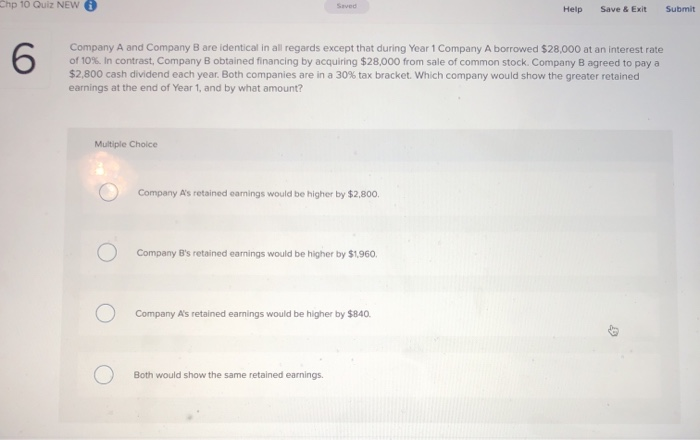 Solved Company A And Company B Are Identical In All Regards | Chegg.com