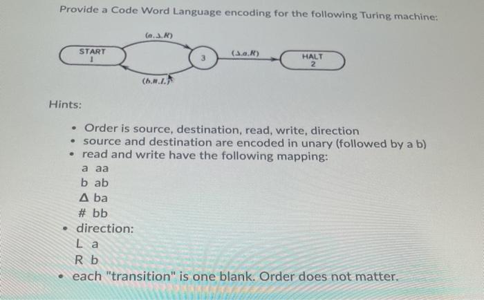 Provide A Code Word Language Encoding For The Chegg Com