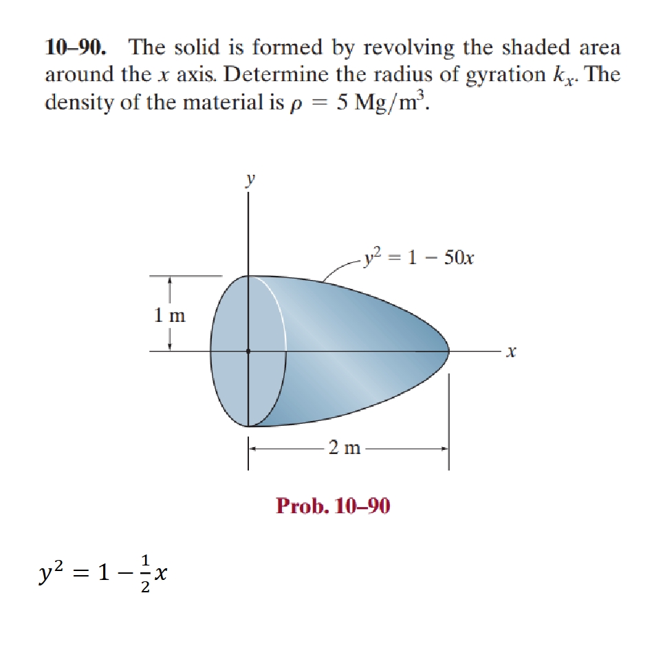 Solved 10-90. ﻿The solid is ﻿formed by ﻿revolving the shaded | Chegg.com