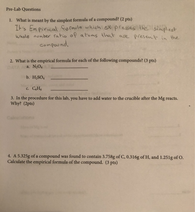 Solved Pre-Lab Questions 1. What is meant by the simplest | Chegg.com