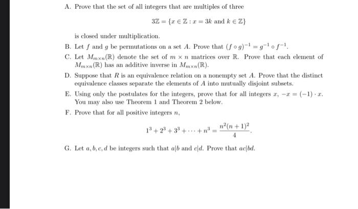Solved A. Prove that the set of all integers that are | Chegg.com