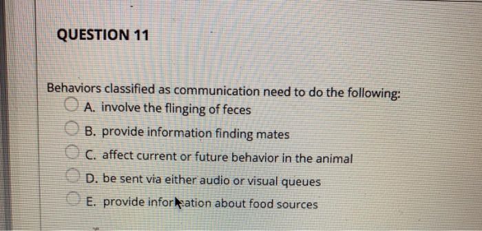 Solved QUESTION 11 Behaviors Classified As Communication | Chegg.com