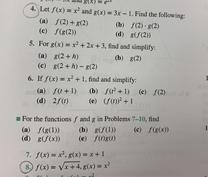 Solved J J Allu G X El 4 Let F X X And G X 3x Chegg Com