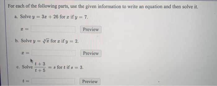 Solved For each of the following parts, use the given | Chegg.com