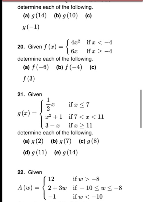 Solved Section 3-4 : The Definition Of A Function - | Chegg.com