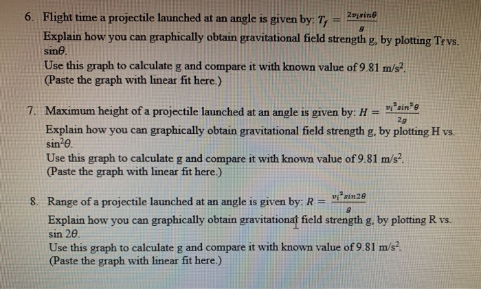 Solved G 2visine 6 Flight Time A Projectile Launched At Chegg Com