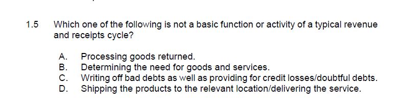 Solved 1.5 ﻿Which one of the following is not a basic | Chegg.com