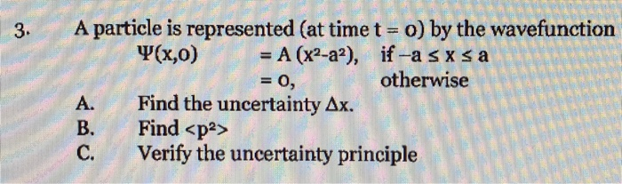 Solved (x,0) A particle is represented at time t = 0) by the | Chegg.com