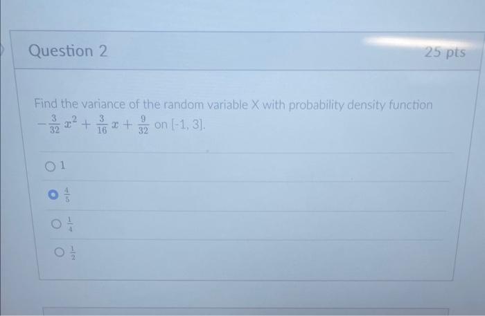 Solved Find the variance of the random variable X with | Chegg.com