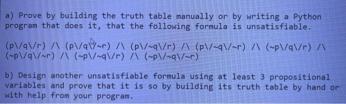 Solved a) Prove by building the truth table manually or by | Chegg.com