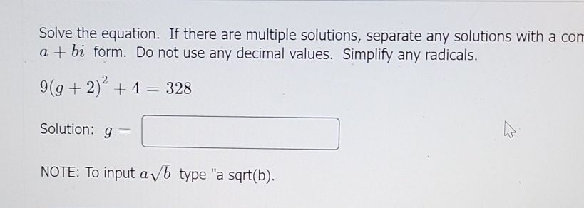 Solved Solve the equation. If there are multiple solutions, | Chegg.com