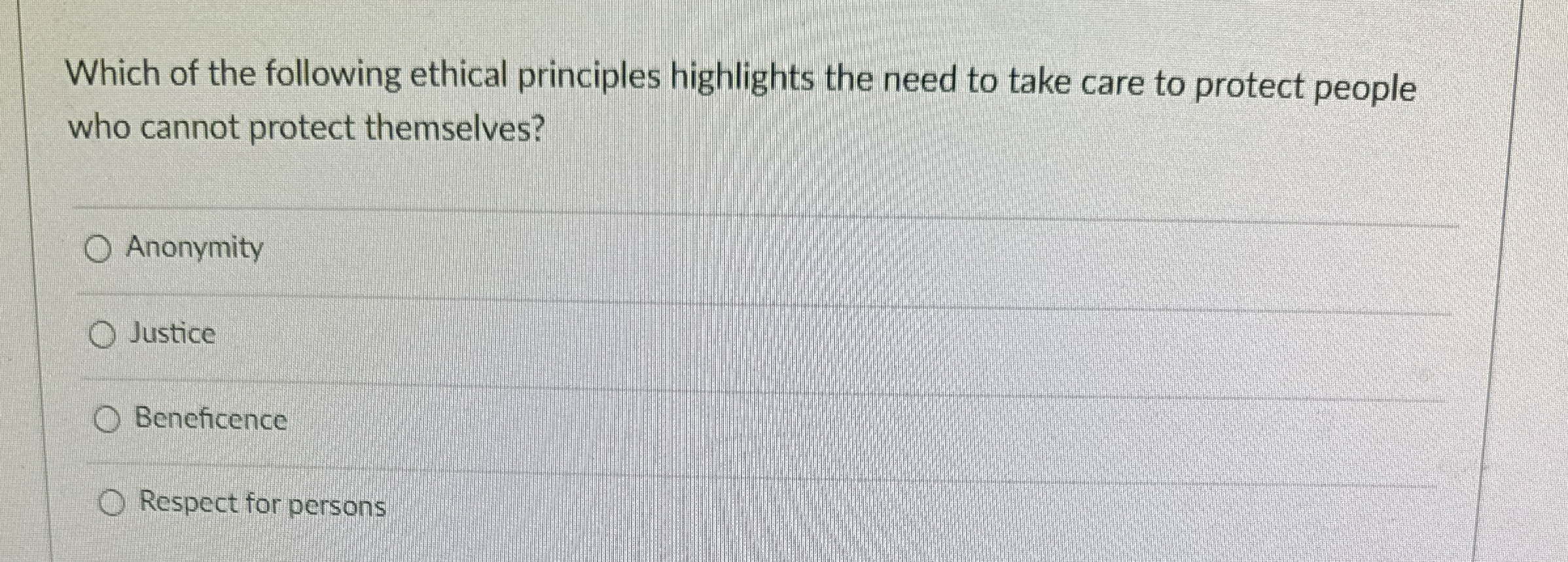 Solved Which of the following ethical principles highlights | Chegg.com