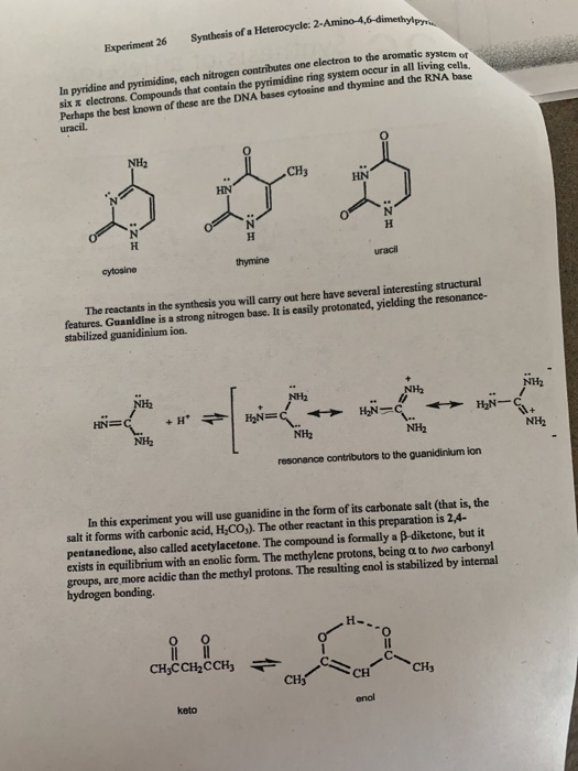 Solved Prelab Exercise Experiment 26 Synthesis Of A Chegg Com