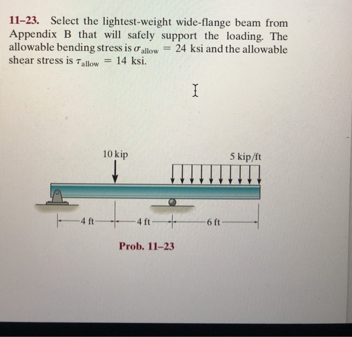 Solved 1123. Select the lightestweight wideflange beam
